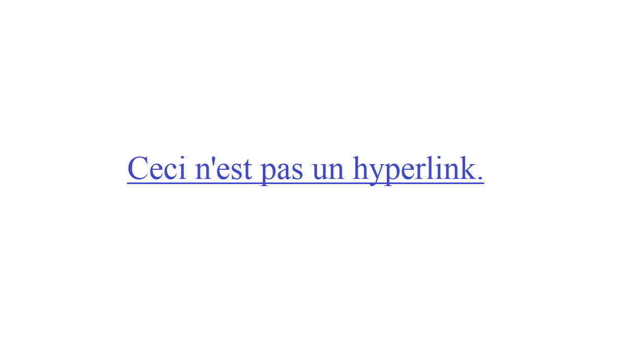 This is not a hyperlink in French