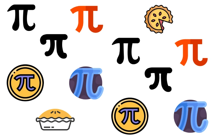 a collection of pi and pie vector icons